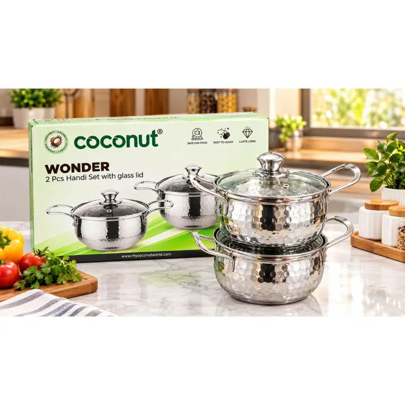 Coconut wonder handi with glass kid