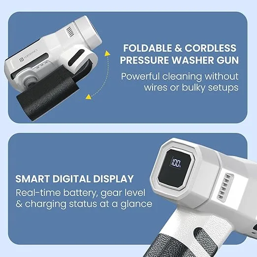 Portronics Torque X Foldable & Cordless Pressure Washer Gun