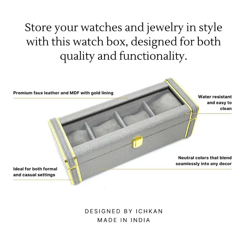 Ichkan Watch Box 4 Partition - Serpentine Grey — view 3