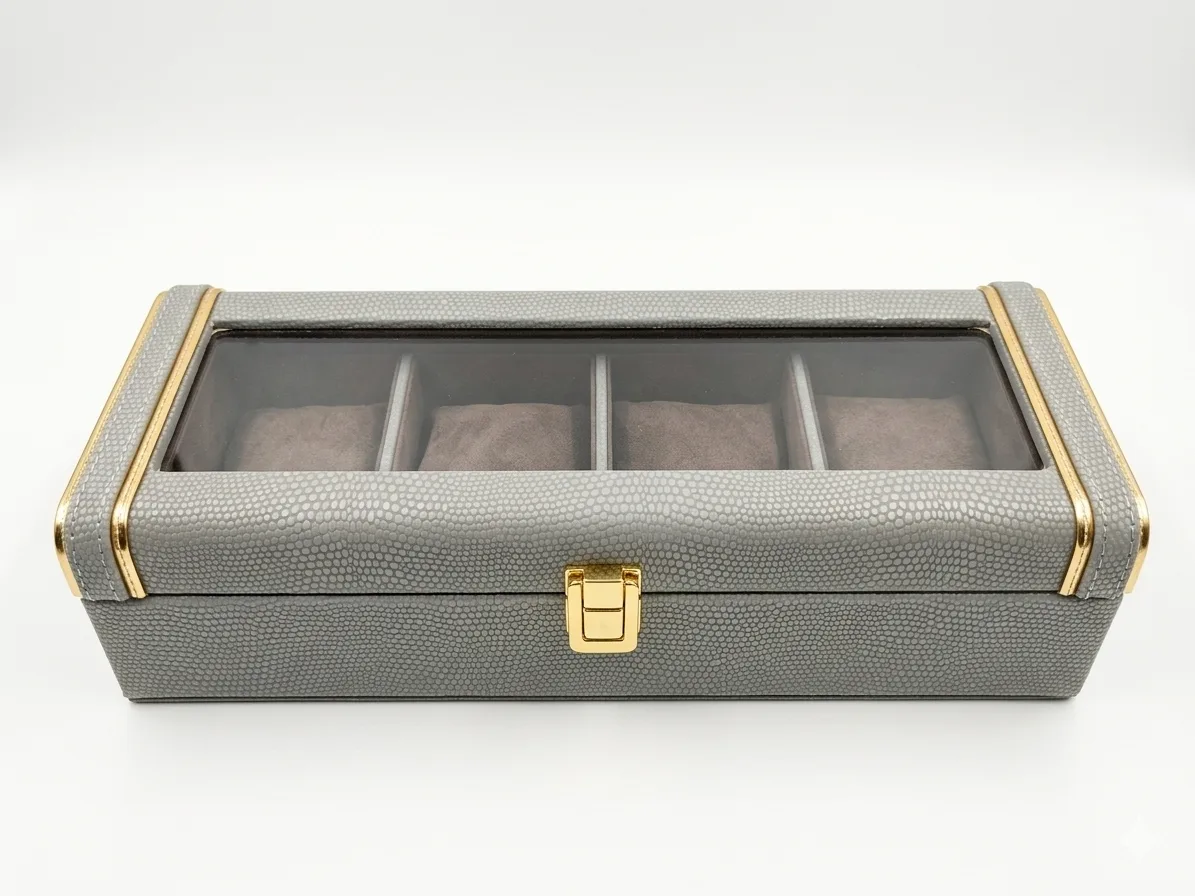 Ichkan Watch Box 4 Partition - Serpentine Grey