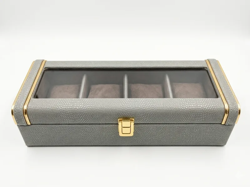 Ichkan Watch Box 4 Partition - Serpentine Grey
