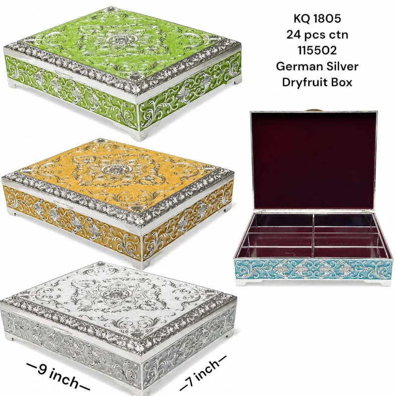 German Silver Jewellery Box 4Compartment