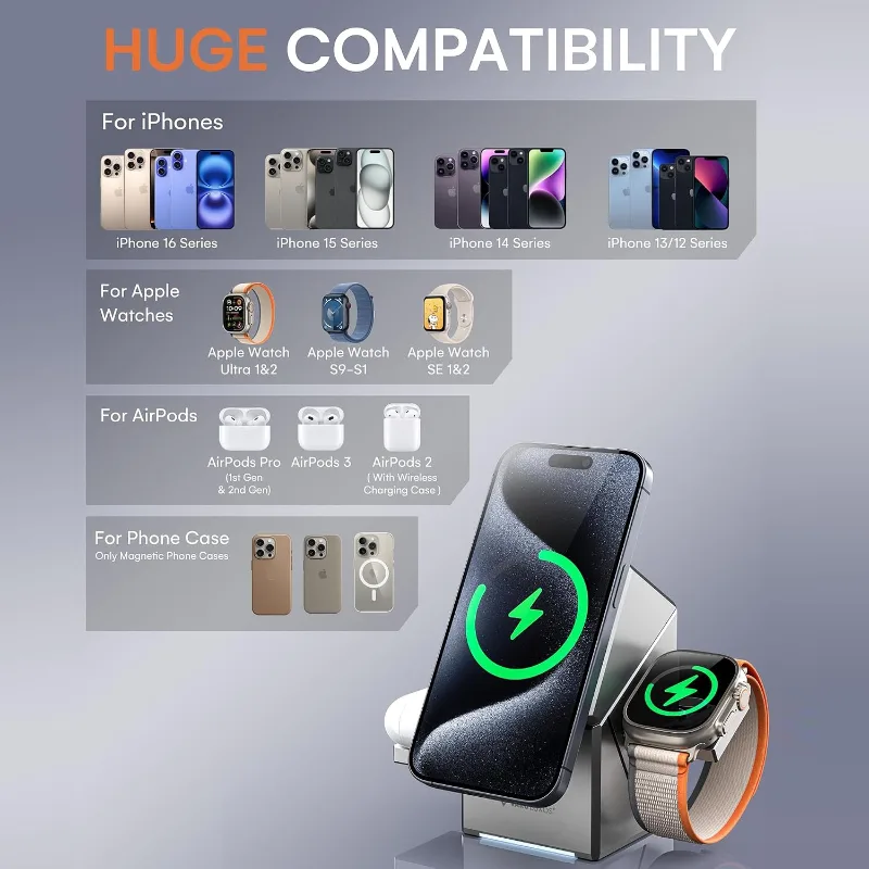 Vaku Luxos Gyro Charge 3-in-1 23W Wireless Charger — view 3