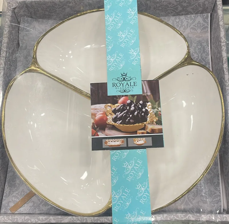 Royal Elegance Platter 3-part Brown