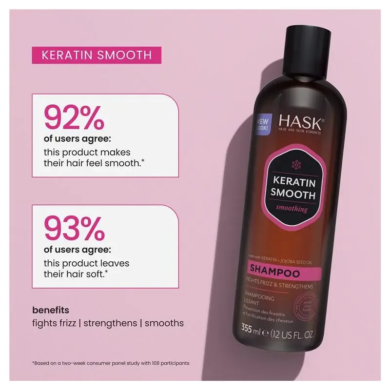 HASK Keratin Protein Smoothing Shampoo (355ml)
