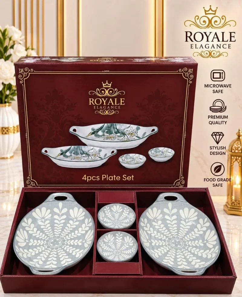 Royale Elegance 4pcs Set (2pcs Bowls & 2pcs Platters)