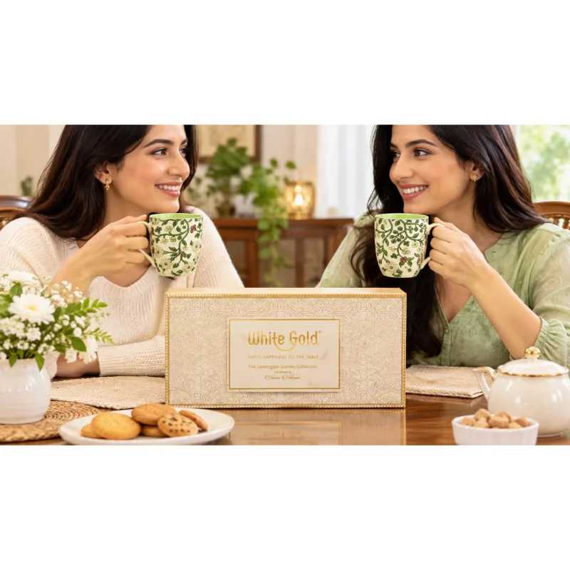 White Gold mug 2 pc set