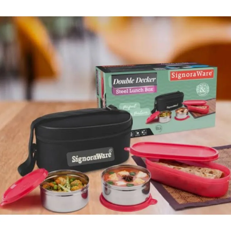 Mini double decker steel lunch box