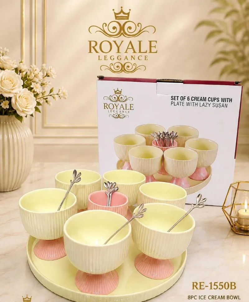 Royale Elegance 8pcs Ice Cream Bowl Set