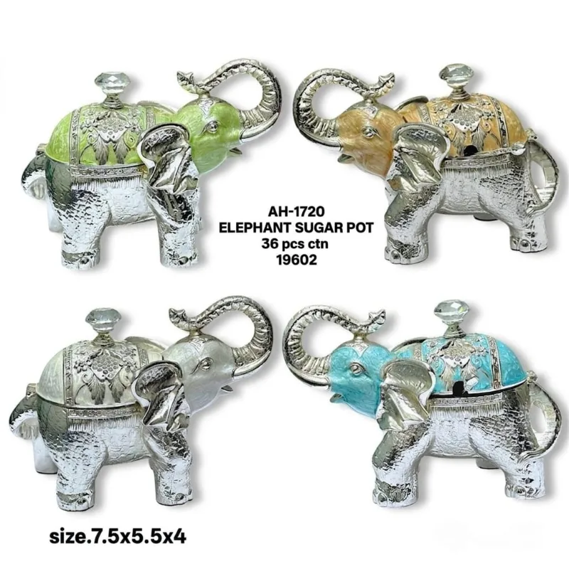 German Silver Elephant Candy Pot