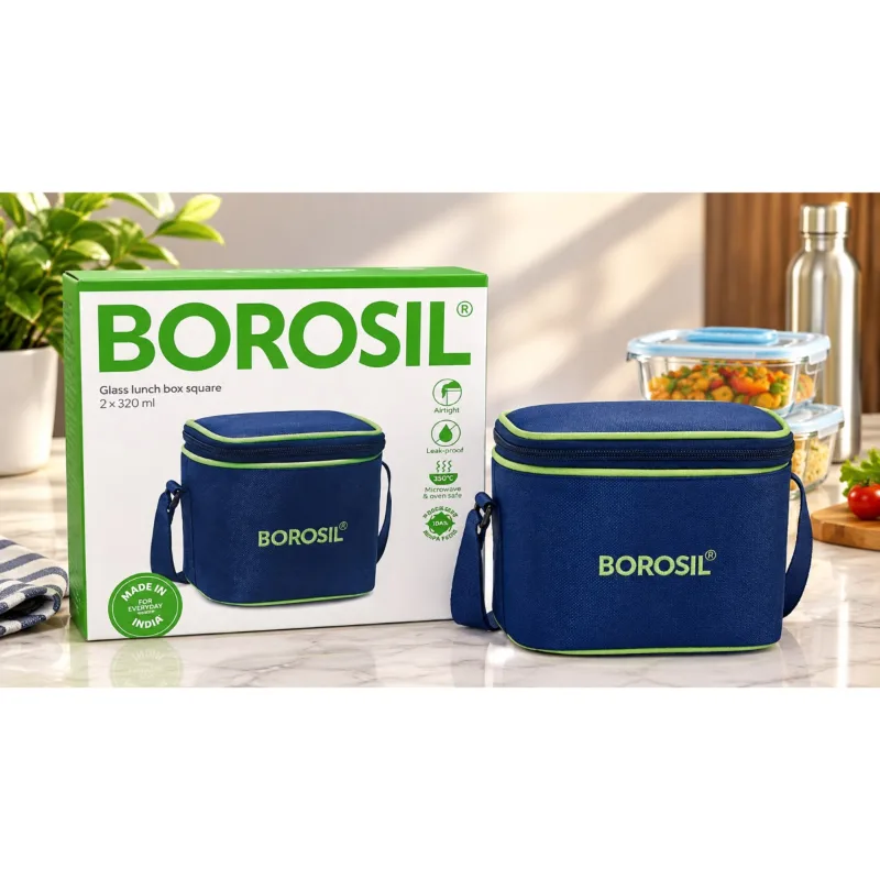 Borosil glass square lunch box