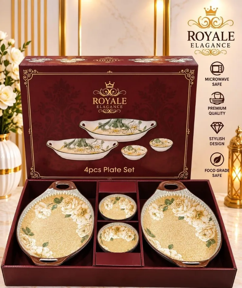 Royale Elegance 4pcs set (2pcs Bowls & 2pcs Platters)