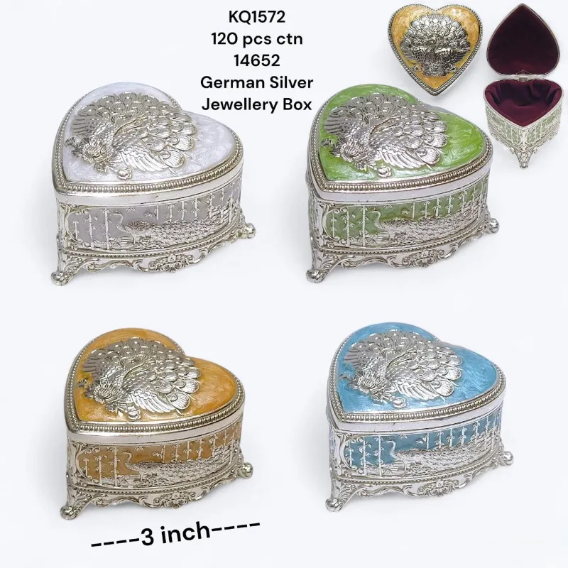 German Silver Jewellery Box Heart