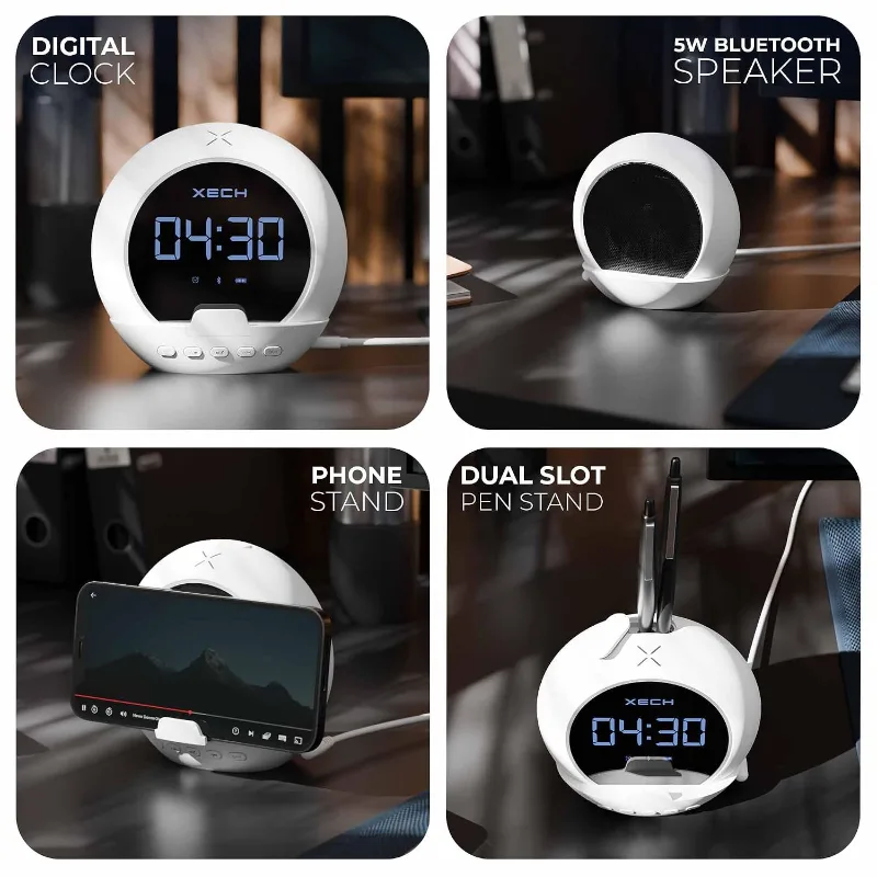 Xech Ellipse Speaker with Clock X-606